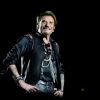 Exclusif - Johnny Hallyday sur scène lors de son premier concert, aux arènes de Nîmes le 2 juillet 2015.