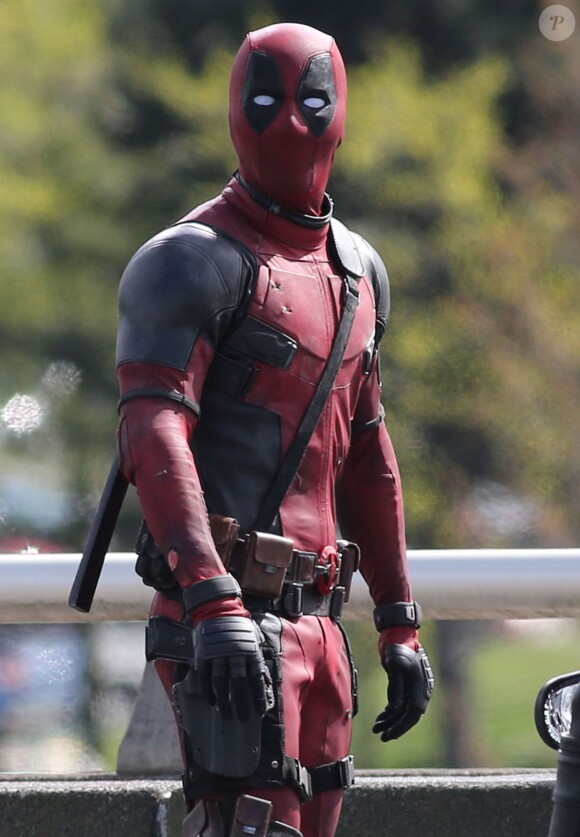 Ryan Reynolds sur le tournage de "Deadpool" à Vancouver, le 11 avril 2015.
