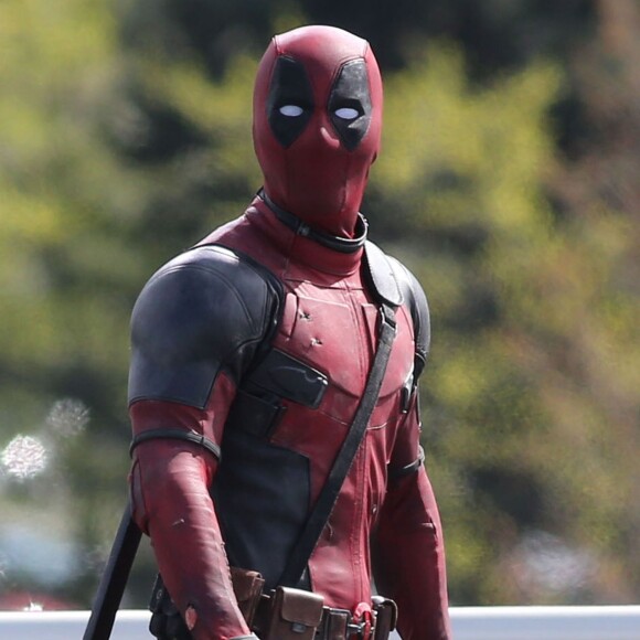 Ryan Reynolds sur le tournage de "Deadpool" à Vancouver, le 11 avril 2015.