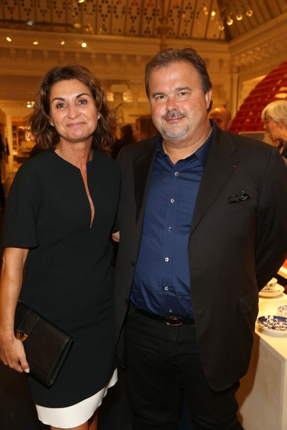 Pierre Hermé et sa compagne Valérie Franceschi - Exposition "Japan Rive Gauche" au Bon Marché à Paris le 2 septembre 2014