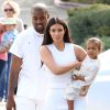 Kanye West, Kim Kardashian et leur fille North à Los Angeles, le 5 avril 2015.