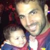 Cesc Fabregas avec sa fille Lia en mai 2013