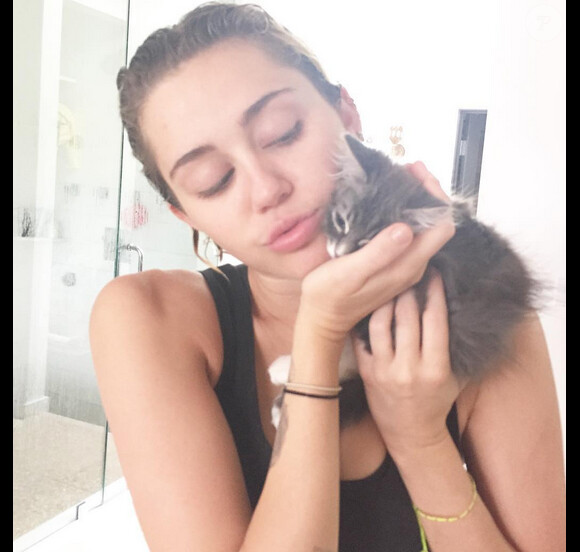 Miley Cyrus a adopté un nouveau chaton / Juillet 2015