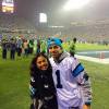 Stephen Curry et sa femme Ayesha en janvier 2015 lors d'un match de NFL, photo Twitter.