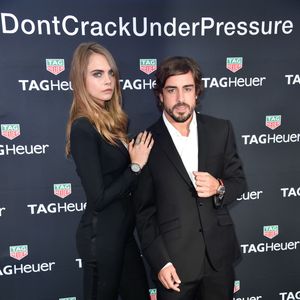 Cara Delevingne et Fernando Alonso lors de la soirée Tag Heuer à l'occasion du Grand Prix de Monaco le 23 mai 2014