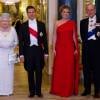 La reine Elizabeth II d'Angleterre, le président du Mexique Enrique Peña Nieto et sa femme Angélica Rivera, et le prince Philip, duc d'Edimbourg - La famille royale d'Angleterre lors du banquet d'état en l'honneur du président du Mexique à Londres. Le 3 mars 2015.