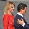 Francois Hollande accueille Enrique Peña Nieto et sa femme Angélica Rivera - Place de la Concorde pour le défilé du 14 juillet 2015 à Paris.
