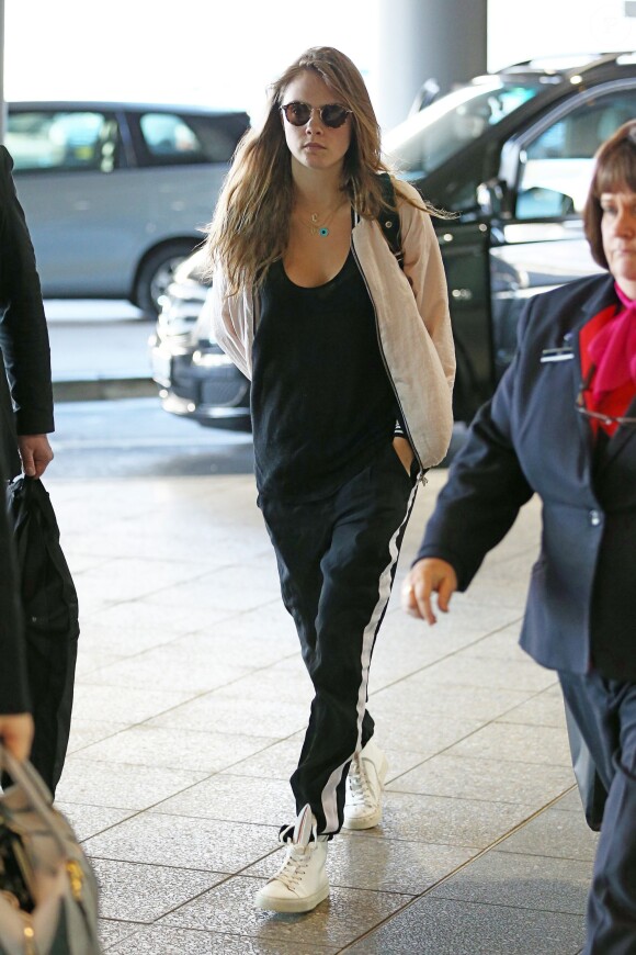 Cara Delevingne à l'aéroport de Sydney, le 6 juillet 2015.