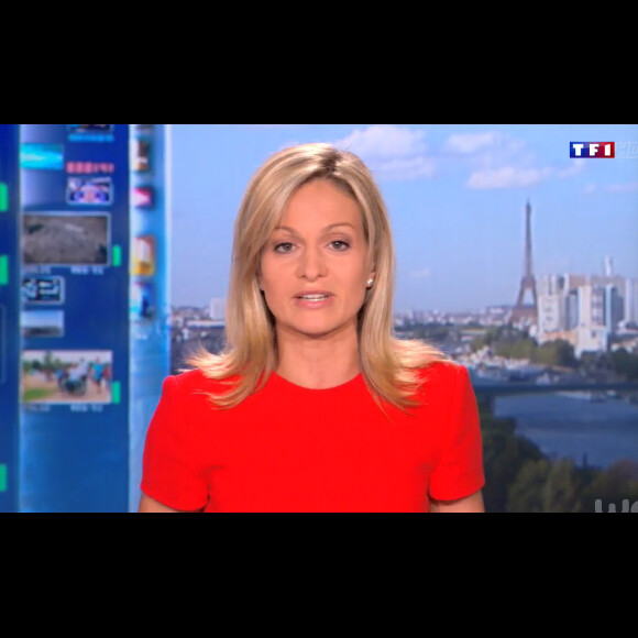 La journaliste Audrey Crespo-Mara fait ses premiers pas aux commandes du journal de 20 heures sur TF1, le vendredi 17 juillet 2015