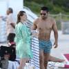 Radamel Falcao a passé la journée du 17 juillet 2015 sur une plage de Miami avec son épouse Lorelei et ses filles Dominique et Desirée