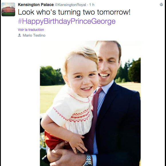 Le prince George de Cambridge, fils du prince William et de Kate Middleton, fête ses 2 ans le 22 juillet 2015. Le palais de Kensington a diffusé à cette occasion, à la veille du jour J, ce portrait signé Mario Testino.