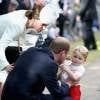 Le prince George de Cambridge lors du baptême de sa petite soeur la princesse Charlotte, le 5 juillet 2015 à Sandringham.