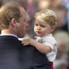 Le prince George de Cambridge lors du baptême de sa petite soeur la princesse Charlotte, le 5 juillet 2015 à Sandringham.