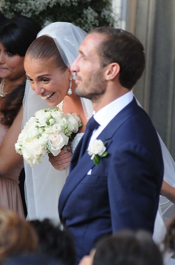 Mariage du footballeur Giorgio Chiellini (Juventus) et Carolina Bonistalli à Livourne en Italie le 19 juillet 2014