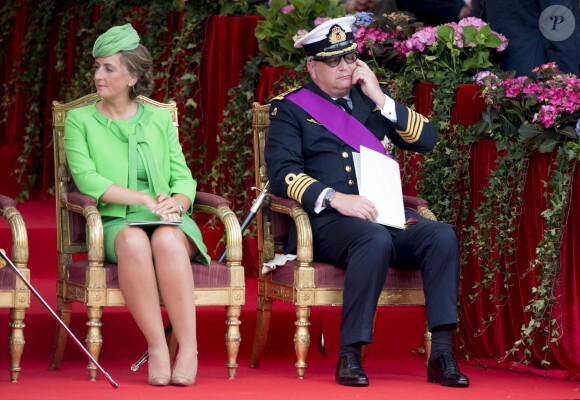 Princess Claire and Prince Laurent of Belgium attend a military parade as part of the National Day celebrations in Brussels, Belgium, July 21, 205. Photo by Robin Utrecht/ABACAPRESS.COM22/07/2015 - Brussels