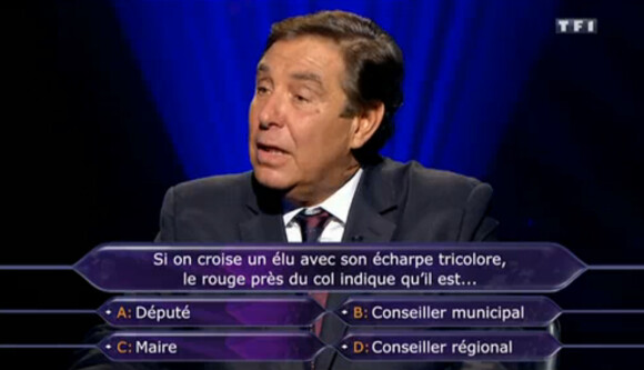 Jean-Pierre Foucault présente Qui veut gagner des millions ? sur TF1, le samedi 25 juillet 2015.