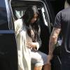 Kim Kardashian, enceinte, arrive à un studio de tournage à Van Nuys, Los Angeles, le 28 juillet 2015.