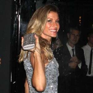 Gisele Bundchen au diner Chanel pour fêter la sortie du spot de la nouvelle campagne Chanel N°5 signé Baz Luhrmann à New York, le 13 octobre 2014