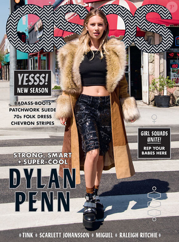 Dylan Penn en couverture du numéro de septembre 2015 du magazine d'Asos.