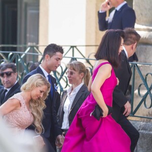 Cristiano Ronaldo au mariage de son grand ami et agent Jorge Mendes à Porto le 2 août 2015. 