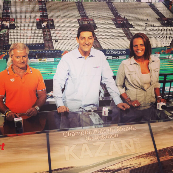 Laure Manaudou avec Philippe Lucas et Alexandre Boyon à Kazan, photo pubiée le 2 août 2015