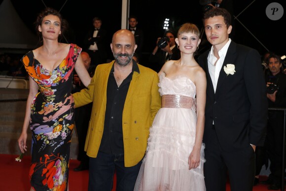 Karl Glusman, Klara Kristin, Gaspar Noé, Aomi Muyock lors du 68e Festival International du Film de Cannes, le 20 mai 2015. 