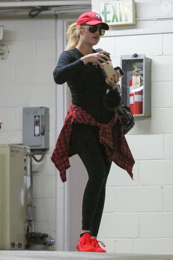 Khloé Kardashian quitte sa salle de sport à Beverly Hills. Le 3 août 2015.