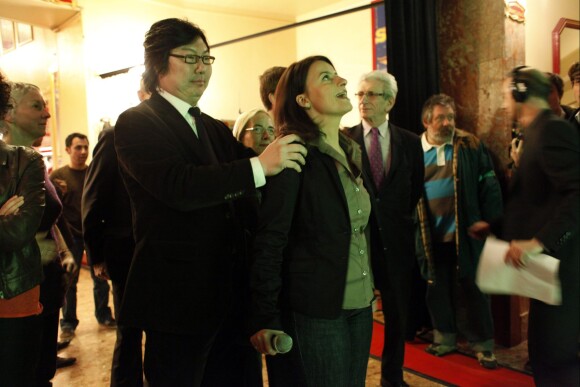 Jean-Vincent Placé, Robert Lion et Cécile Duflot à Paris, le 10 mars 2010.
