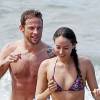 Jenson Button et sa belle fiancée Jessica Michibata lors de leurs vacances amoureuses sur l'île de Maui à Hawaï, le 20 octobre 2014