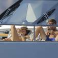 Exclusif - Le pilote de Formule 1 Jenson Button et sa femme Jessica en vacances sur un yacht dans le sud de la France le 8 juillet, 2015.