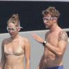 Exclusif - Le pilote de Formule 1 Jenson Button et sa femme Jessica en vacances sur un yacht dans le sud de la France le 8 juillet, 2015.