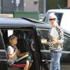 Gwen Stefani emmène ses enfants Kingston, Apollo et Zuma à l'église, Los Angeles, le 9 aout 2015