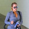 Khloe Kardashian sort de sa salle de sport à Beverly Hills, le 11 aoput 2015