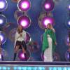 Le groupe Little Mix sur scène - Leigh-Anne Pinnock, Jade Thirlwall, Perrie Edwards et Jesy Nelson - Le groupe de teens anglaises Little Mix salue ses fans après un passage sur TV4 à Stockholm le 26 juillet 2015.  