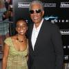 Morgan Freeman et sa petite fille E'Dena Hines à la première de "The Dark Night" à New York le 14 juillet 2008. 