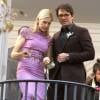Kelly Rutherford et Matthew Settle sont sur le tournage de la serie "Gossip Girl" a New York. Le 16 octobre 2012