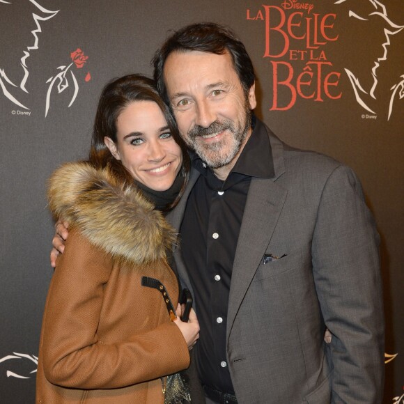 Jean-Hugues Anglade et sa compagne Charlotte Leloup - People a la générale de la comédie musicale "La Belle et la Bête" au Théâtre Mogador a Paris le 24 octobre 2013.