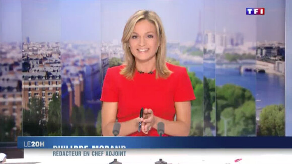 Audrey Crespo-Mara, son dernier JT sur TF1. Le 23 août 2015.