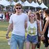 Emma Roberts et son compagnon Evan Peters - People au 3ème jour du festival de musique Coachella à Indio. Le 13 avril 2014  