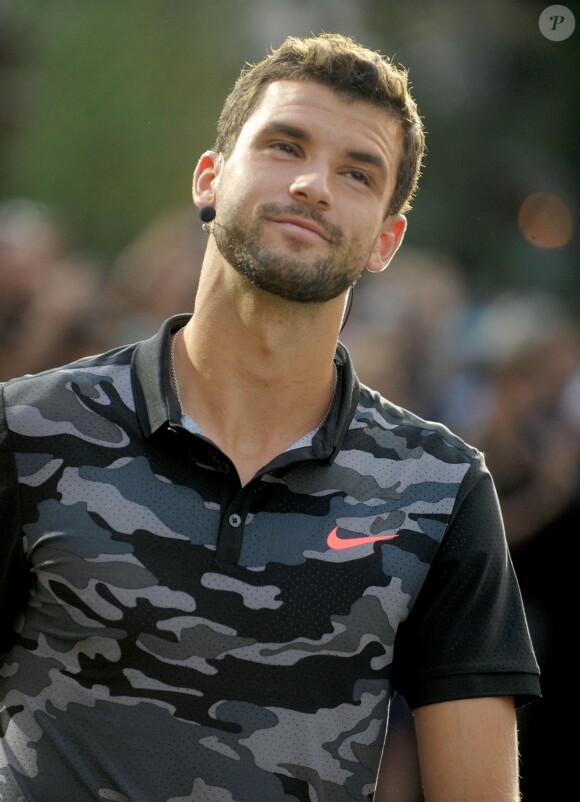 Grigor Dimitrov - Les plus grands joueurs de tennis mondiaux ont fait une démonstration au "Nike's NYC Street Tennis" à New York le 24 août 2015