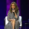 Celine Dion donne une conférence de presseau  Ceasars Palace Hotel & Casino à Las Vegas le 27 août 2015