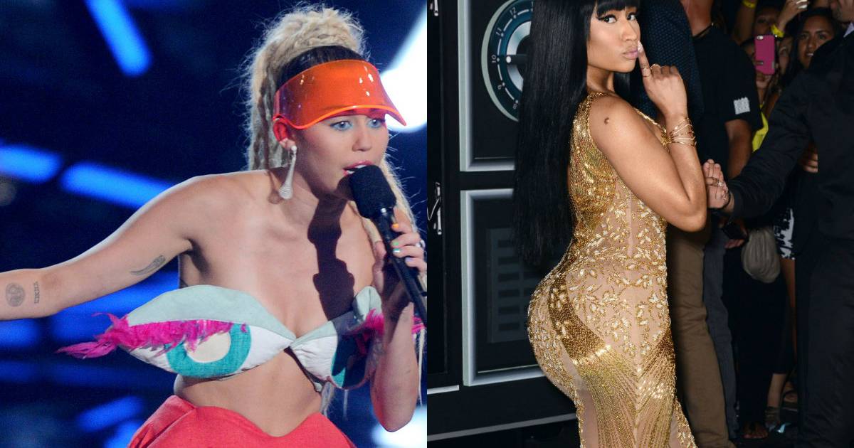 Miley Cyrus et Nicki Minaj Soirée des MTV Video Music Award s à Los Angeles le août