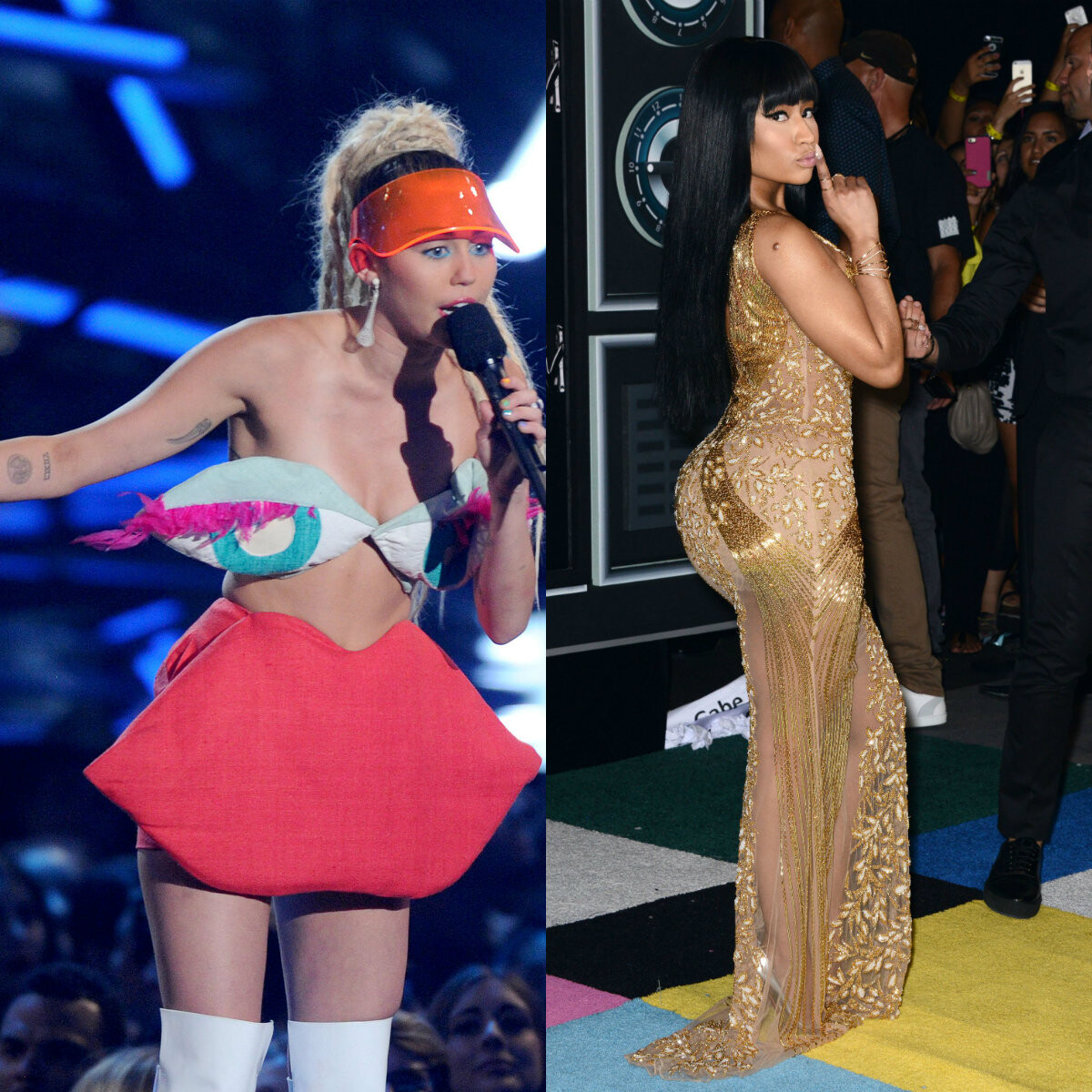 Nicki Minaj, récompensée, insulte Miley Cyrus en direct aux MTV VMAs 2015 -  Purepeople