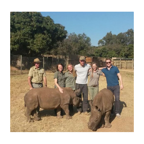 Photo publiée par African Conservation Experience suite à la venue du prince Harry au centre Khulula CareForWild en août 2015