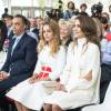 Jordan's Queen Rania Al Abdullah and her daughter Princess Iman attend the 2015 Summer University of France's largest union of employers Medef, held at the HEC campus in Jouy-en-Josas, France, on August 26, 2015. Photo by Christophe Guibbaud/ABACAPRESS.COM27/08/2015 - Jouy-en-Josas