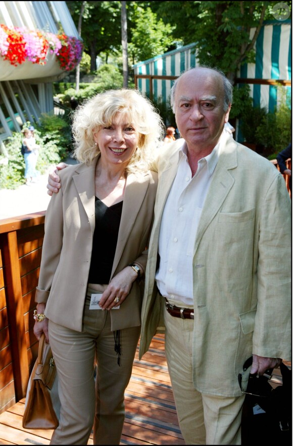 Georges Wolinski et sa femme Maryse à Roland-Garros, le 6 juin 2004