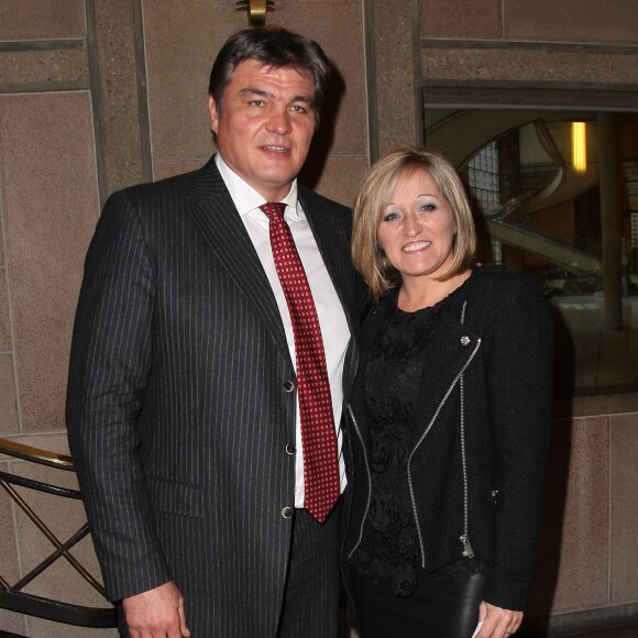 David Douillet et sa femme Valérie lors du dîner de Gala de la 'French American Foundation France' au Palais d'Iena à Paris le 27 novembre 2012