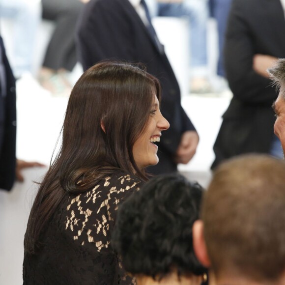 Exclusif - David Douillet et sa nouvelle compagne Vanessa lors du congrès fondateur des Républicains au Paris Events Center de la Porte de la Villette, à Paris le 30 mai 2015