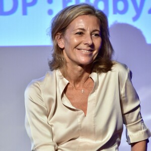 Exclusif - Claire Chazal lors de la conférence de presse de TF1 concernant la Coupe du monde de rugby à XV 2015 au siège de TF1 à Boulogne-Billancourt, le 2 juillet 2015.