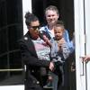 Kim Kardashian, enceinte, sa fille North West (2 ans) et Jason Binn de sortie à New York, le 7 septembre 2015.